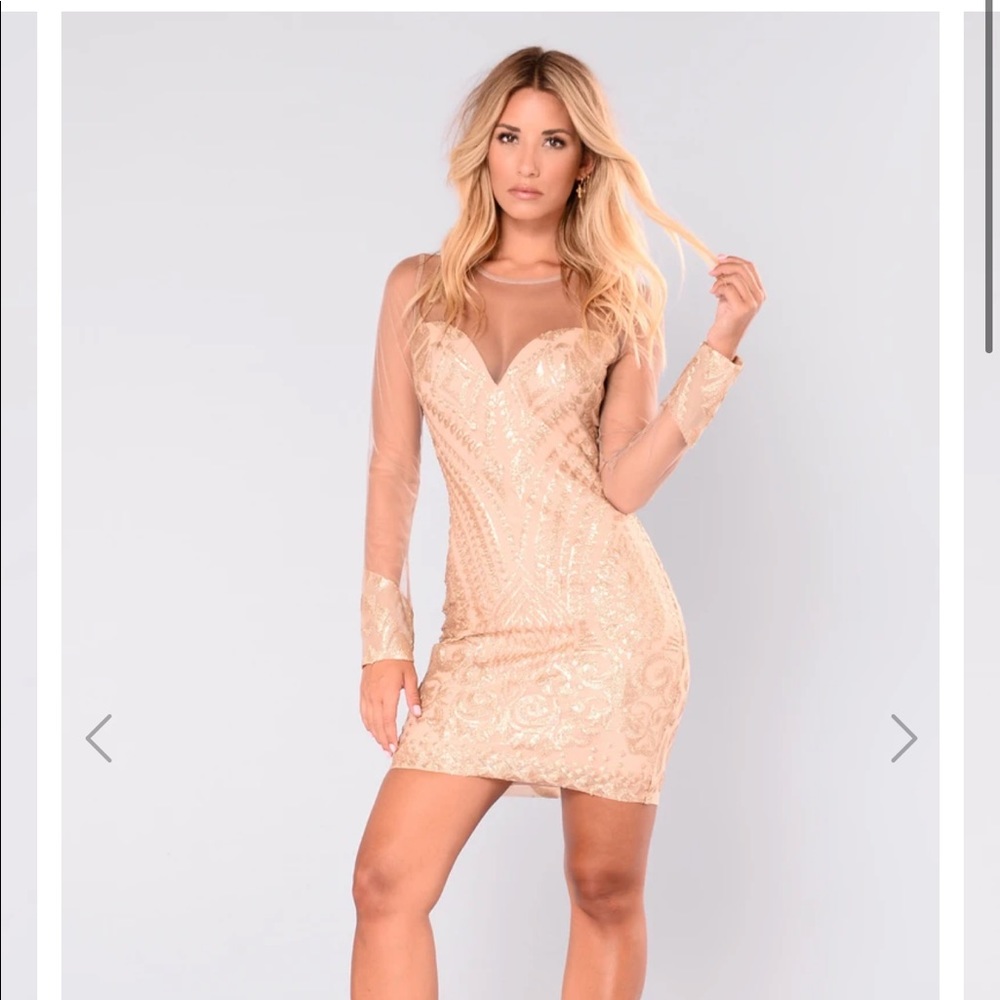 NTW Gold sequin mini dress
